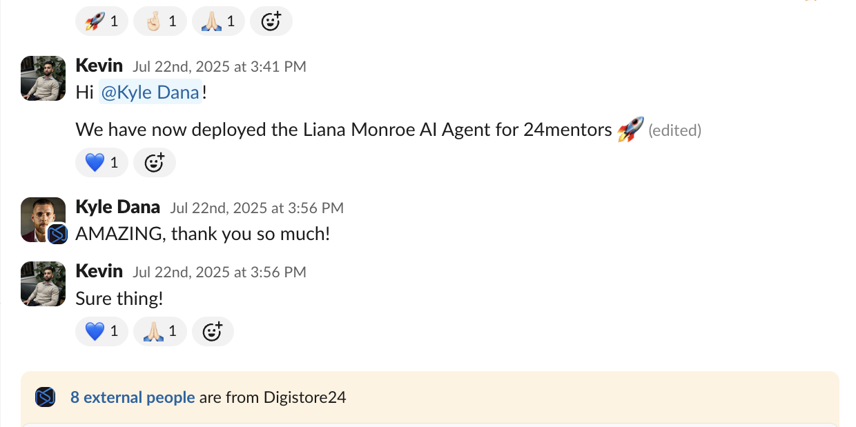 Kyle Dana verbatim quote in Slack