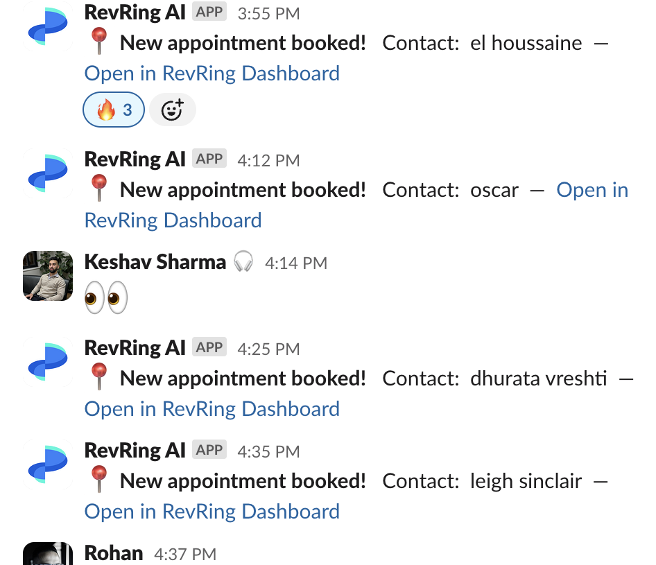 GrowRev — back-to-back booking notifications in Slack
