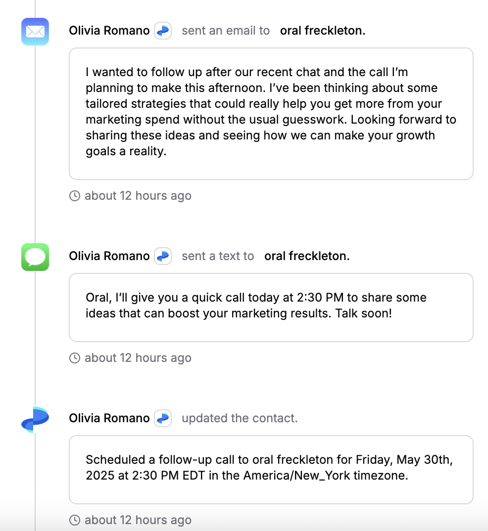 Omnichannel follow-up — AI coordinates call, SMS, and email simultaneously