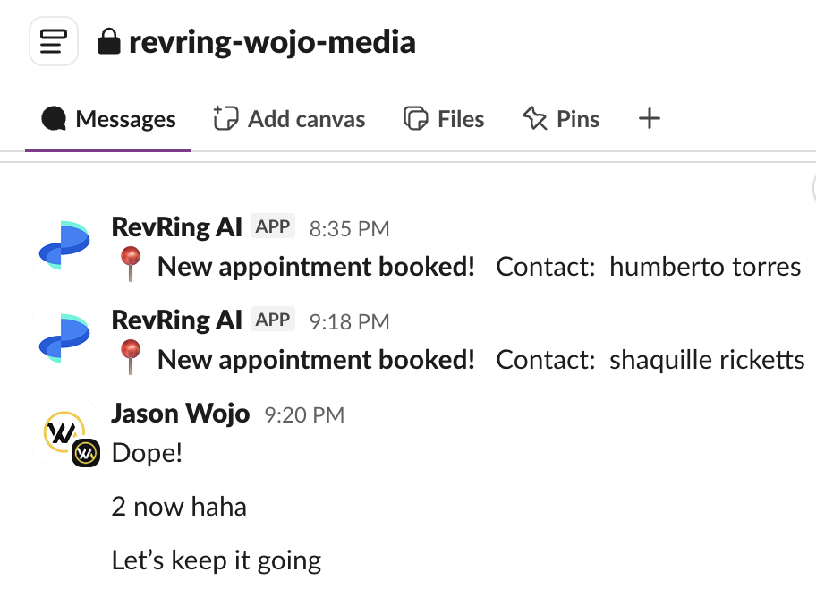 Wojo Media Slack screenshot